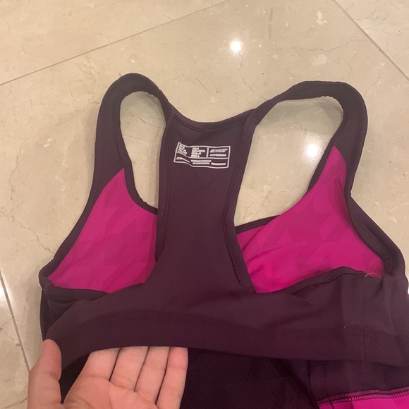 New Balance Pink and Dark Purple Racerback Tank Top with Built in Bra Size M - Picture 7 of 16